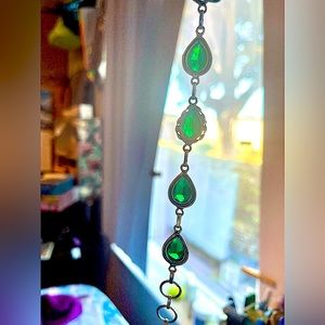 Green tourmaline bracelet classic setting artisan India Dainty adjustable SALE